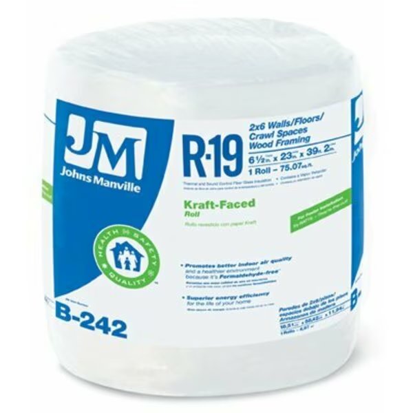 R19 23 in.X39' Kraft Roll, Certainteed, Mfr#: B242